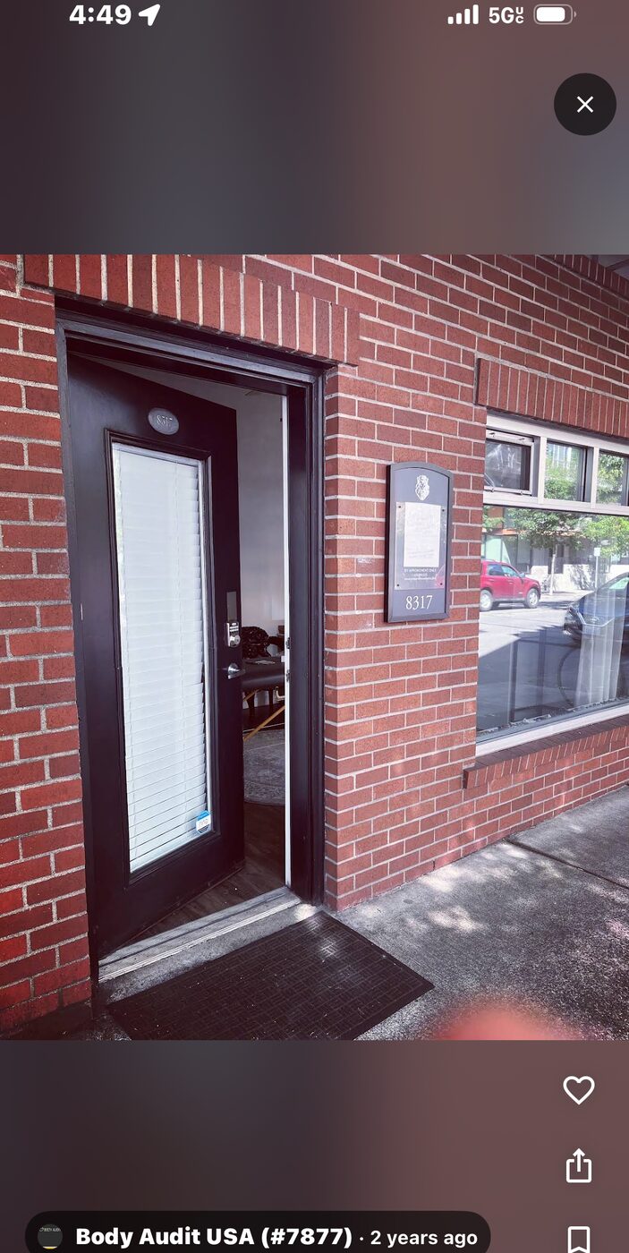 Exterior of the Body Audit USA studio in Redmond, Washington